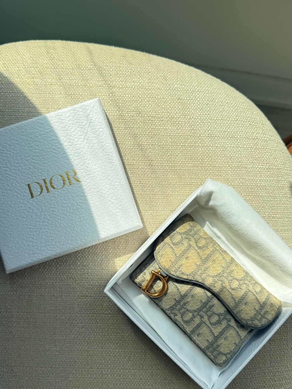 Dior Blue Saddle Card Case Wallet with Gold Hardware - Picture 6 of 6